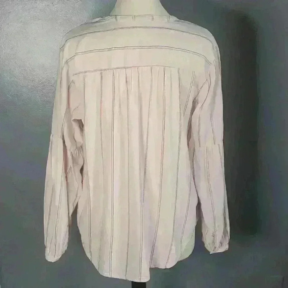 Old Navy Pink Striped Button Up Shirt *Beachy* ~Barbiecore~ sz L - Picture 7 of 12